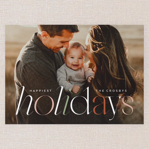 Chroma Serif Holiday Card, Beige, 5x7 Flat, Holiday, Luxe Double-Thick Cardstock, Square, Beige
