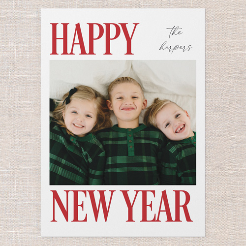 Serene Signature Holiday Card, none, Red, 5x7 Flat, New Year, Matte, Signature Smooth Cardstock, Square, Apple