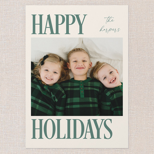 Serene Signature Holiday Card, Green, none, 5x7 Flat, Holiday, Matte, Signature Smooth Cardstock, Square, Tree