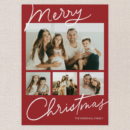 Handwritten Highlights Holiday Card, Red, none, 5x7 Flat, Christmas, Standard Smooth Cardstock, Square, Red