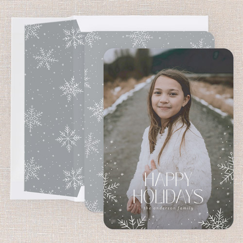 Snowflake Snapshot 5x7 Personalized Foil Card by Yours Truly | Shutterfly