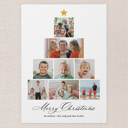 Memory Tree Holiday Card, none, White, 5x7 Flat, Christmas, Pearl Shimmer Cardstock, Square, White