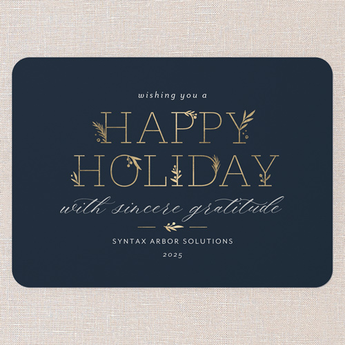 Embracing Elegant Holiday Card, Blue, 5x7 Flat, Holiday, Standard Smooth Cardstock, Rounded, Nautical