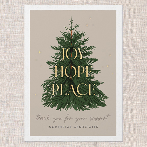 Festivity Hope Holiday Card, Beige, 5x7 Flat, Holiday, 100% Recycled Cardstock , Square, Wheat