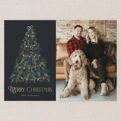 Beautiful Tree Holiday Card, Grey, 5x7 Flat, Christmas, Matte, Signature Smooth Cardstock, Square, Charcoal