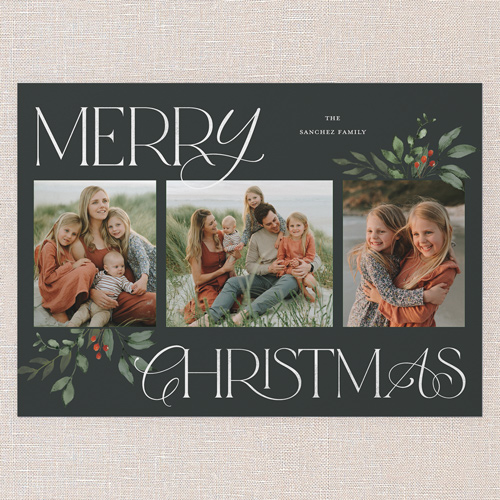 Hint Of Green Holiday Card, none, Green, 5x7 Flat, Christmas, Luxe Double-Thick Cardstock, Square, Pine Grove
