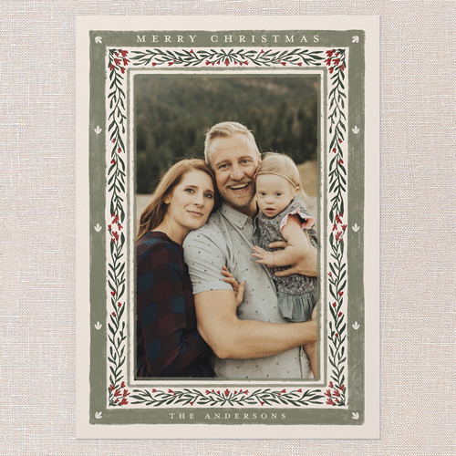 Ravishing Rustic Holiday Card, Green, 5x7 Flat, Christmas, Standard Smooth Cardstock, Square, Tree