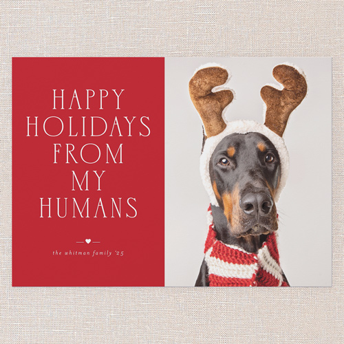 Festive Humans Holiday Card, Red, 5x7 Flat, Holiday, Standard Smooth Cardstock, Square, Radish