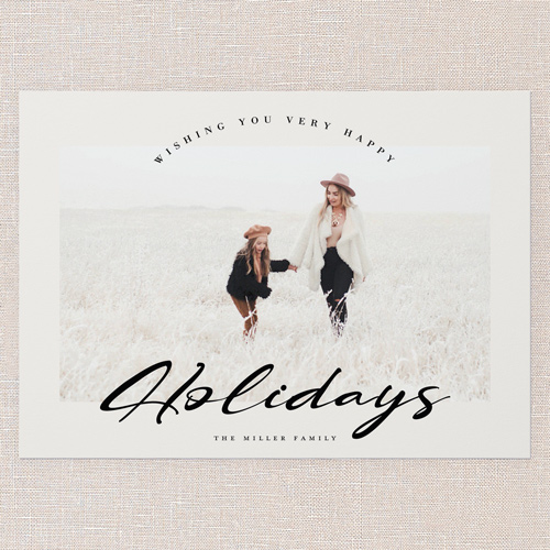 Smooth Signature Holiday Card, White, 5x7 Flat, Holiday, Standard Smooth Cardstock, Square, Almond