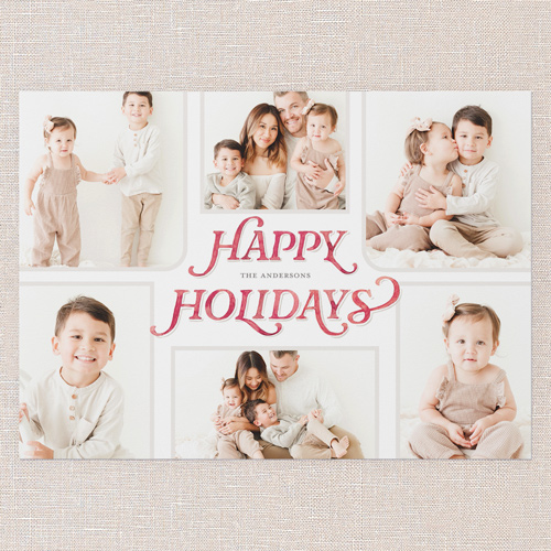 Painted Penmanship Holiday Card, Red, 5x7 Flat, Holiday, Matte, Signature Smooth Cardstock, Square, Winterberry