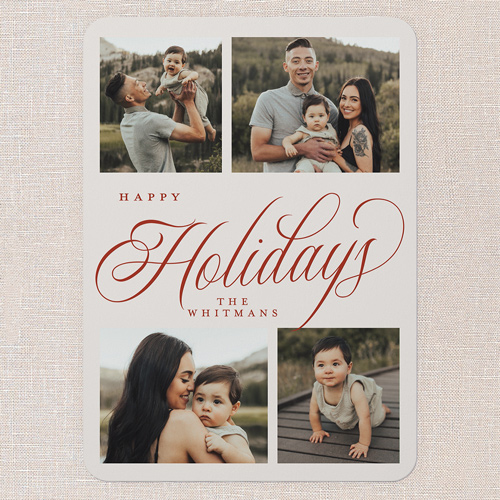 Modern Year Holiday Card, Red, 5x7 Flat, Holiday, Matte, Signature Smooth Cardstock, Rounded, Red