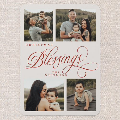 Modern Year Holiday Card, Red, 5x7 Flat, Religious, Standard Smooth Cardstock, Rounded, Red