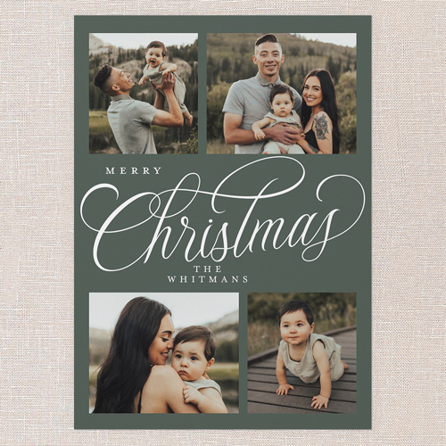 Modern Year Holiday Card, Green, 5x7 Flat, Christmas, Luxe Double-Thick Cardstock, Square, Rosemary