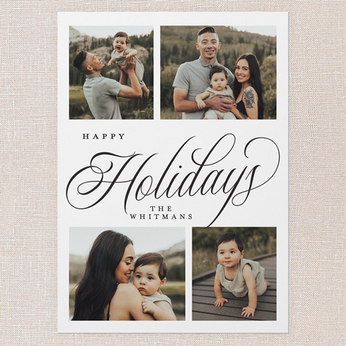 Modern Year Holiday Card, White, 5x7 Flat, Holiday, Pearl Shimmer Cardstock, Square, White