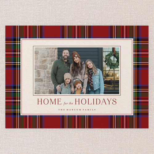 Checked Twice Holiday Card, Red, 5x7 Flat, Holiday, Pearl Shimmer Cardstock, Square, Red