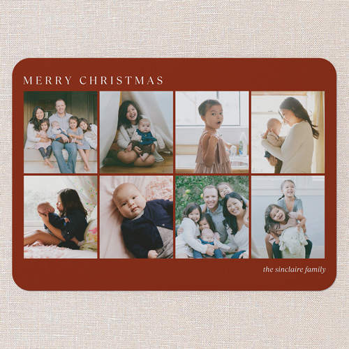 Heritage Frame Holiday Card, Brown, 5x7 Flat, Christmas, 100% Recycled Cardstock , Rounded, Toast