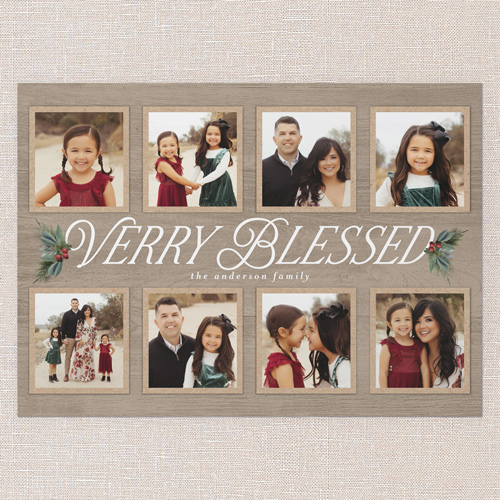 Woodland Sprigs Holiday Card, Beige, 5x7 Flat, Religious, Pearl Shimmer Cardstock, Square, Cream