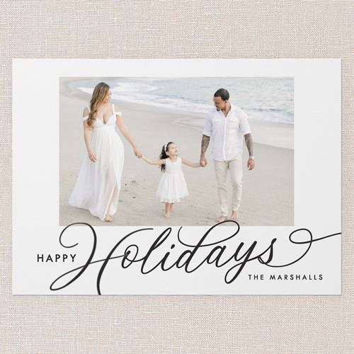 Classic Scripted Holiday Card, White, 5x7 Flat, Holiday, Matte, Signature Smooth Cardstock, Square, White