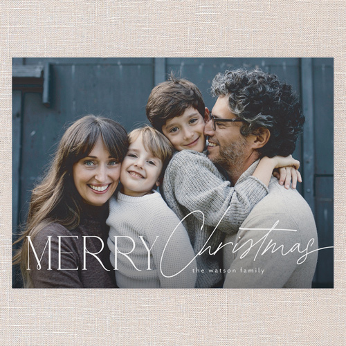 Serene Overlay Holiday Card, White, 5x7 Flat, Christmas, Matte, Signature Smooth Cardstock, Square, White