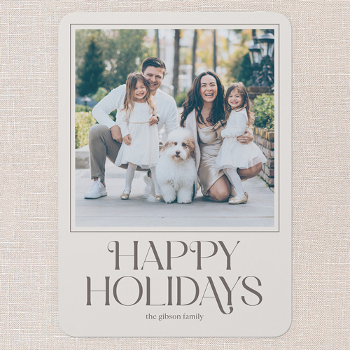Heritage Joy Holiday Card, Grey, 5x7 Flat, Holiday, Standard Smooth Cardstock, Rounded, Cobblestone