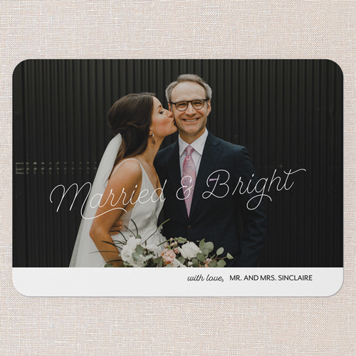 Modern Vows Holiday Card, White, 5x7 Flat, Christmas, Pearl Shimmer Cardstock, Rounded, White