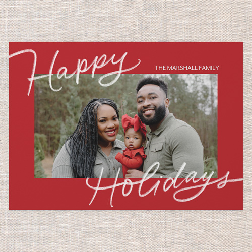 Signature Joy Holiday Card, Red, 5x7 Flat, Holiday, Standard Smooth Cardstock, Square, Radish