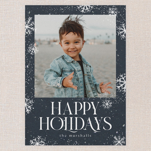 Cozy Flurries Holiday Card, Blue, 5x7 Flat, Holiday, Matte, Signature Smooth Cardstock, Square, Neptune