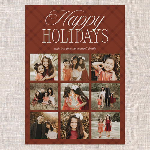 Timeless Plaid Holiday Card, Red, 5x7 Flat, Holiday, Pearl Shimmer Cardstock, Square, Red