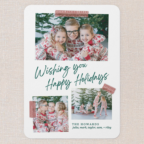Scrapbook Moments Holiday Card, Green, 5x7 Flat, Holiday, Matte, Signature Smooth Cardstock, Rounded, Tropical