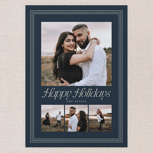 Refined Borders Holiday Card, Blue, 5x7 Flat, Holiday, Matte, Signature Smooth Cardstock, Square, Cobalt