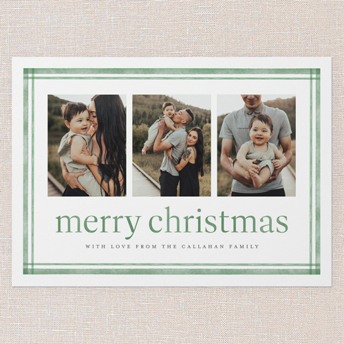 Subtle Greetings Holiday Card, Green, 5x7 Flat, Christmas, Luxe Double-Thick Cardstock, Square, Tree