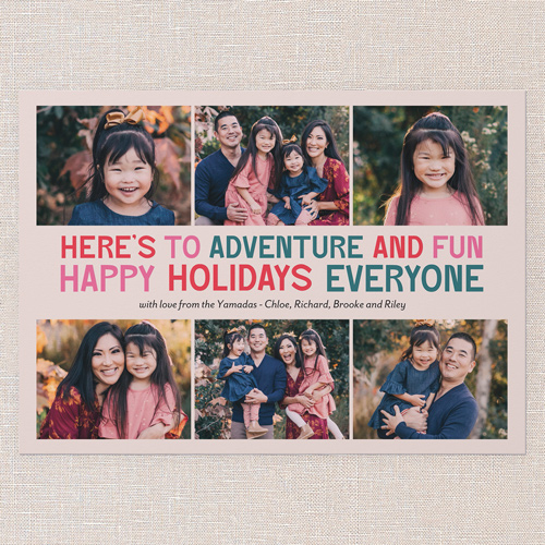 Festive Adventure Holiday Card, Pink, 5x7 Flat, Holiday, Pearl Shimmer Cardstock, Square, Ballet