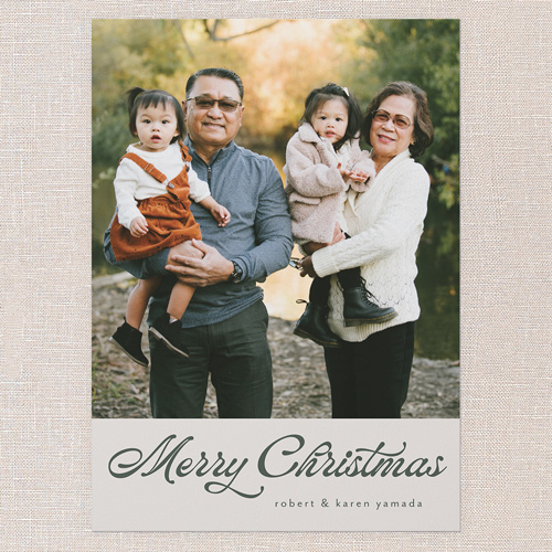 Graceful Wishes Holiday Card, Grey, 5x7 Flat, Christmas, Pearl Shimmer Cardstock, Square, Whisper Gray