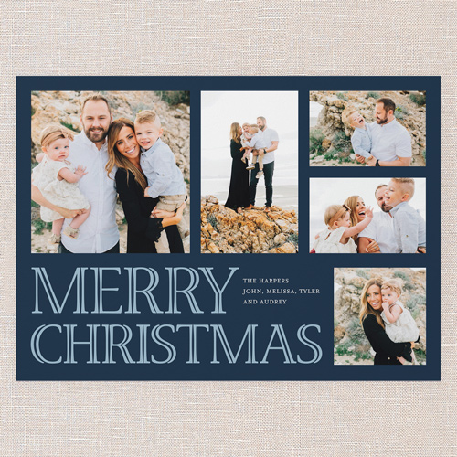 Grand Statement Holiday Card, Blue, 5x7 Flat, Christmas, Matte, Signature Smooth Cardstock, Square, Cobalt