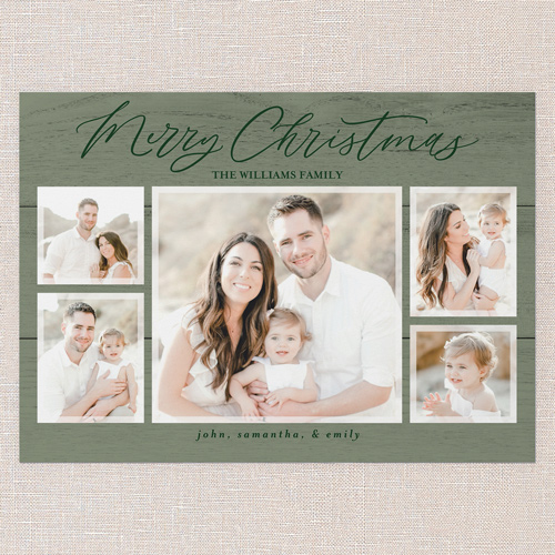 Rustic Harmony Holiday Card, Green, 5x7 Flat, Christmas, 100% Recycled Cardstock , Square, Pine