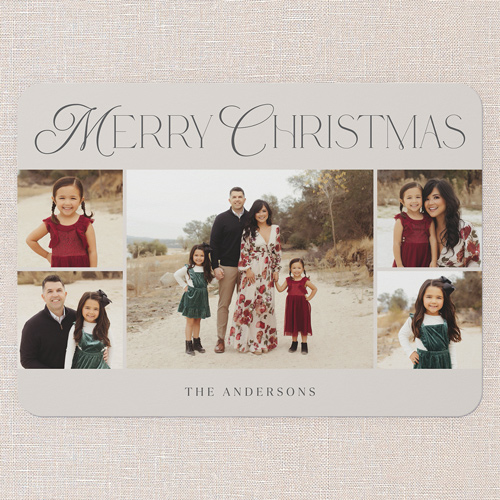 Serene Simplicity Holiday Card, Beige, 5x7 Flat, Christmas, Matte, Signature Smooth Cardstock, Rounded, Wheat