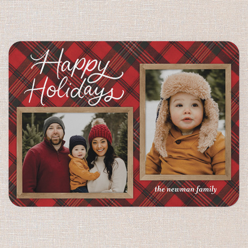 Cozy Script Holiday Card, Red, 5x7 Flat, Holiday, Standard Smooth Cardstock, Rounded, Radish