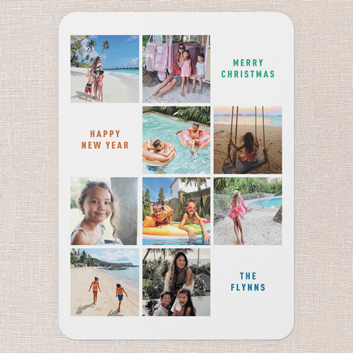Memory Gallery Holiday Card, White, 5x7 Flat, Christmas, Standard Smooth Cardstock, Rounded, White