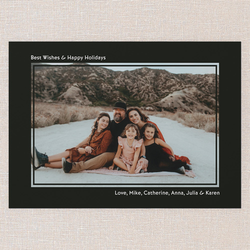 Inlay Borders Holiday Card, Black, 5x7 Flat, Christmas, Matte, Signature Smooth Cardstock, Square, Black