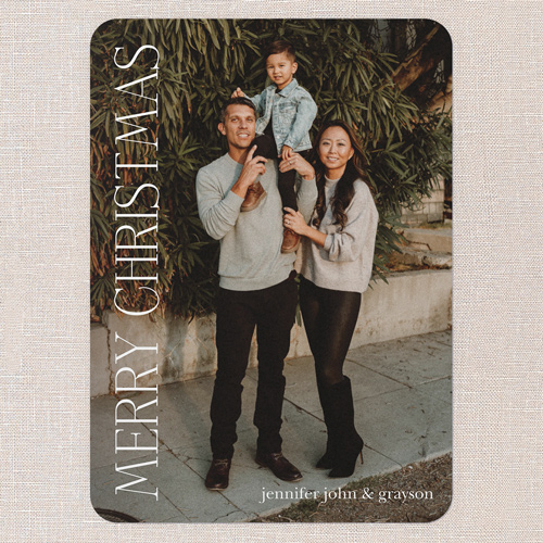 Timeless Overlay Holiday Card, White, none, 5x7 Flat, Christmas, 100% Recycled Cardstock , Rounded, White
