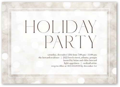 Bubbly Party Holiday Invitation, Beige, 5x7 Flat, Holiday, 100% Recycled Cardstock , Square