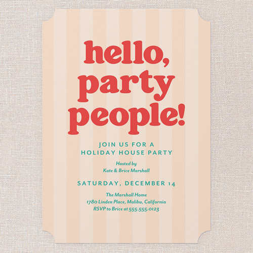 Festive Feature Holiday Invitation, Beige, 5x7 Flat, Write Your Own Greeting, Matte, Signature Smooth Cardstock, Ticket