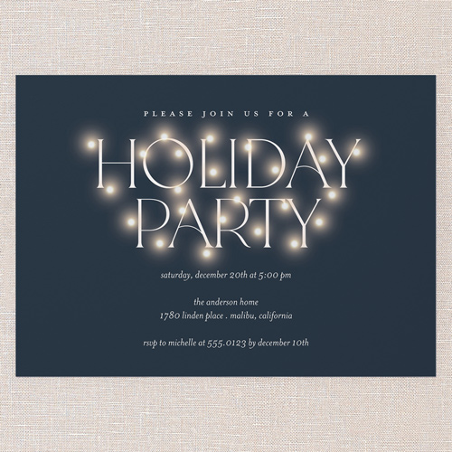Luminous Gathering Holiday Invitation, White, 5x7 Flat, Holiday, Pearl Shimmer Cardstock, Square, White
