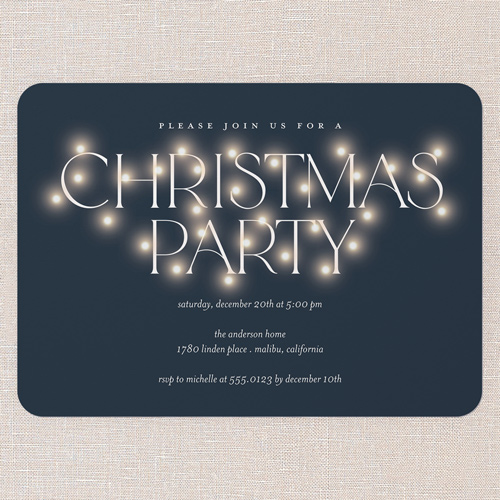 Luminous Gathering Holiday Invitation, White, 5x7 Flat, Christmas, Standard Smooth Cardstock, Rounded, White