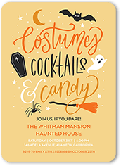 costumes and cocktails halloween invitation