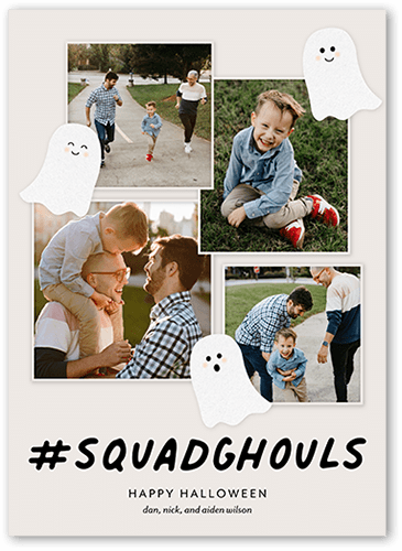Squad Ghouls Halloween Card, Grey, 5x7 Flat, Standard Smooth Cardstock, Square