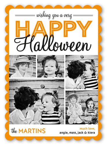 Halloween Wish Halloween Card, Orange, Matte, Signature Smooth Cardstock, Scallop
