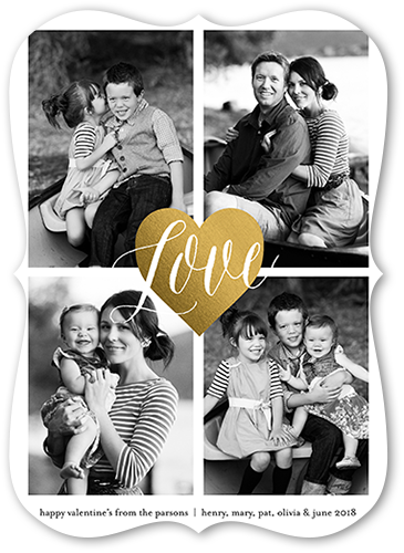 I Heart You Valentine's Card, Black, Pearl Shimmer Cardstock, Bracket