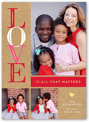 Love Matters Valentine's Card, Beige, Matte, Signature Smooth Cardstock, Square