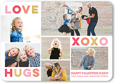 love and hugs valentines card 5x7 flat